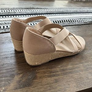Nude wedge shoes